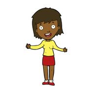 cartoon excited woman N99