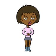 cartoon bored woman waiting N6