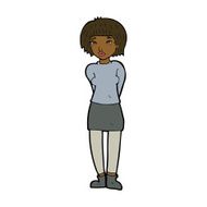 cartoon shy woman N36