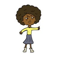 cartoon annoyed old woman N14