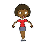 cartoon confused woman shrugging shoulders N7