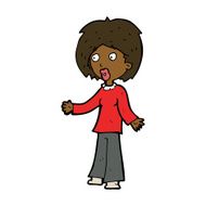 cartoon surprised woman N176