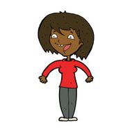 cartoon excited woman N102