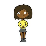cartoon happy woman N196