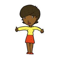 cartoon woman giving thumbs up symbol N49