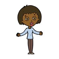 cartoon suspicious woman N15
