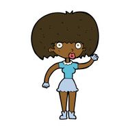 Cartoon Woman Waving N239