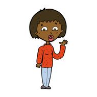 Cartoon Woman Waving N240