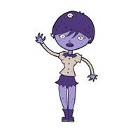 cartoon vampire girl waving N8