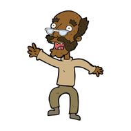 cartoon frightened old man N28