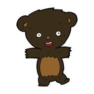 cartoon teddy black bear cub N7