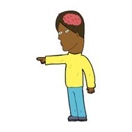 cartoon clever man pointing N8