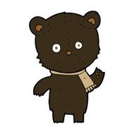 cartoon waving black bear N44