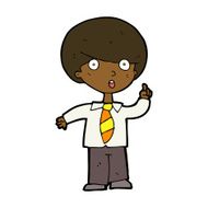 cartoon school boy answering question N37