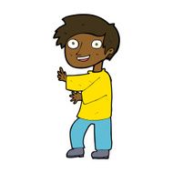 cartoon excited boy N115