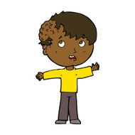 cartoon boy with growth on head N28