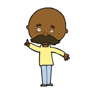 cartoon bald man with idea N17
