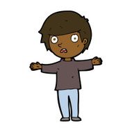 cartoon worried boy N25