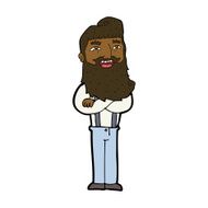 cartoon happy man with beard N34