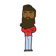 cartoon serious man with beard N15