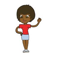 Cartoon Woman Waving N241