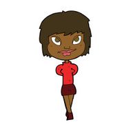 cartoon happy woman N197