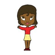 cartoon woman with open arms N72