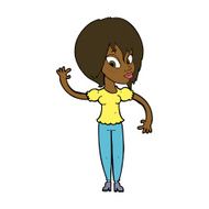 Cartoon Woman Waving N242