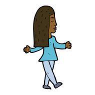 cartoon woman shrugging shoulders N352