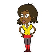 cartoon woman with hands on hips N157