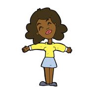 cartoon woman with open arms N73