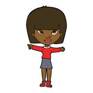 cartoon woman pointing N156