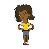 cartoon woman with hands on hips N158