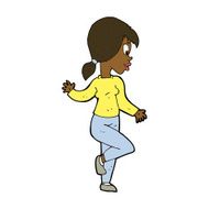 Cartoon Woman Waving N243