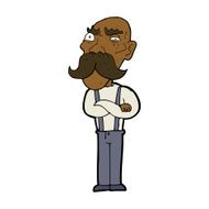 cartoon angry old man N117