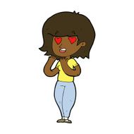 cartoon woman in love N123