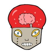 cartoon spooky robot head N9
