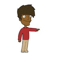 cartoon happy man pointing N47