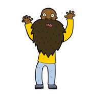 cartoon frightened old man with beard N8