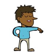 cartoon man making dismissive gesture N14