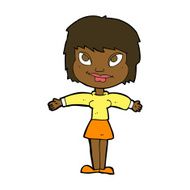 cartoon woman with open amrs N6