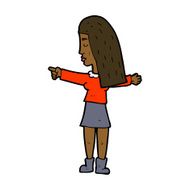 cartoon woman pointing N157