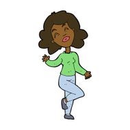cartoon happy woman dancing N8