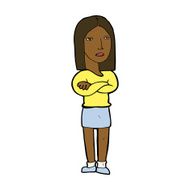 cartoon woman with folded arms N22