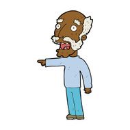 cartoon scared old man pointing N8