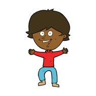 cartoon happy boy laughing N23