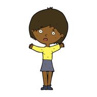 cartoon worried woman N57