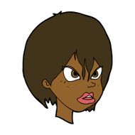cartoon annoyed woman N144