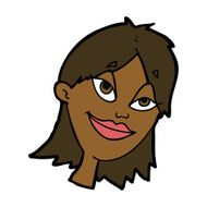 cartoon happy woman N199