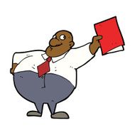 cartoon happy boss with file N8